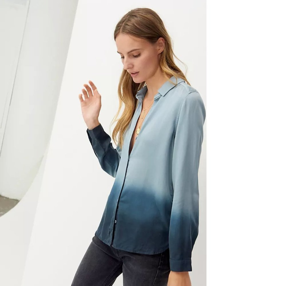 Anthropologie Blue Ombre Blouse